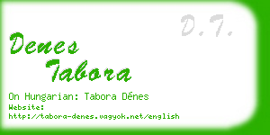 denes tabora business card